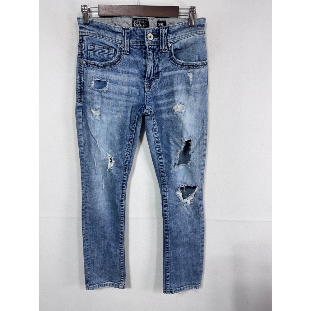 Buckle Black Men's 29L Blue Jeans Distressed Slim Straight‎